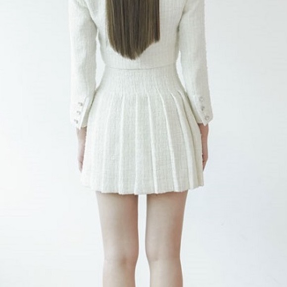 NOT YOUR ROSE Tweed Chain Skirt (White) w concept - Picture 3 of 4